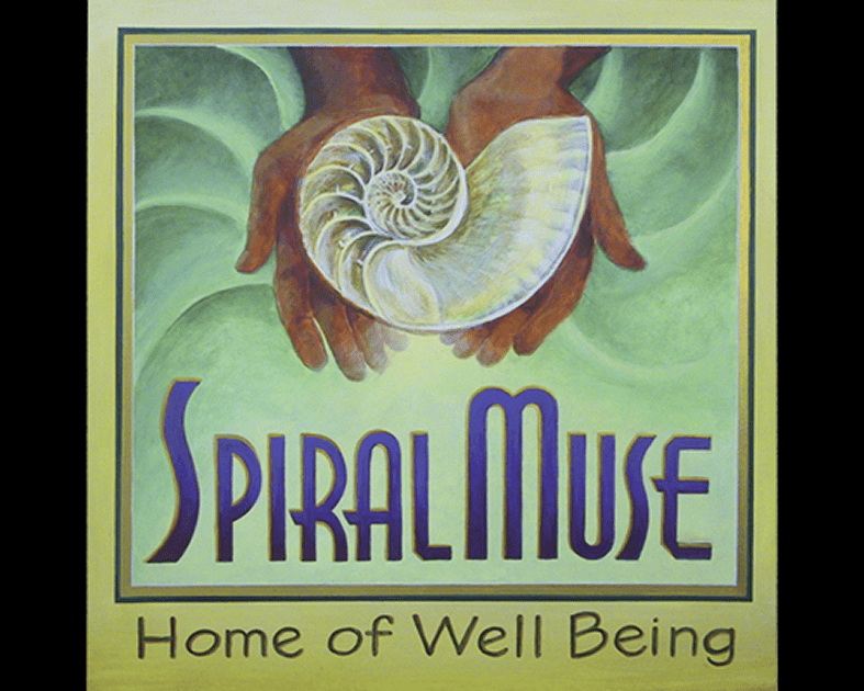 Spiral Muse logo with nautilus shell