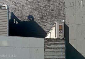 Abstract shadows on textured wall